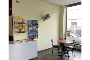 caffee bar interior with ice cream fridge