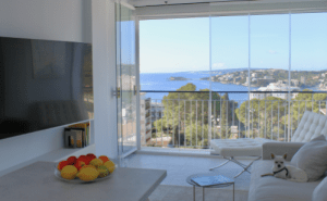 living room with open sea view
